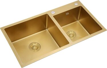 Kitchen Sinks Double Bowl-Gold